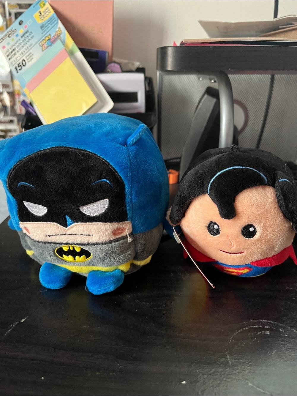 DC Comics Batman and Superman Plush Cube Set - Blue, Black, Red, Yellow